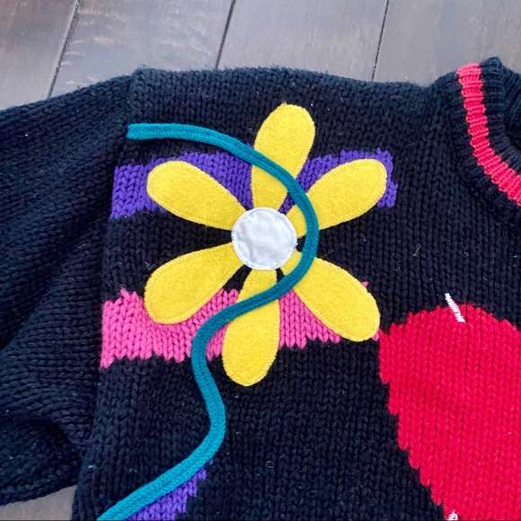 Vintage 80s Bold Funky Embellished Sweater - Picture 6 of 9